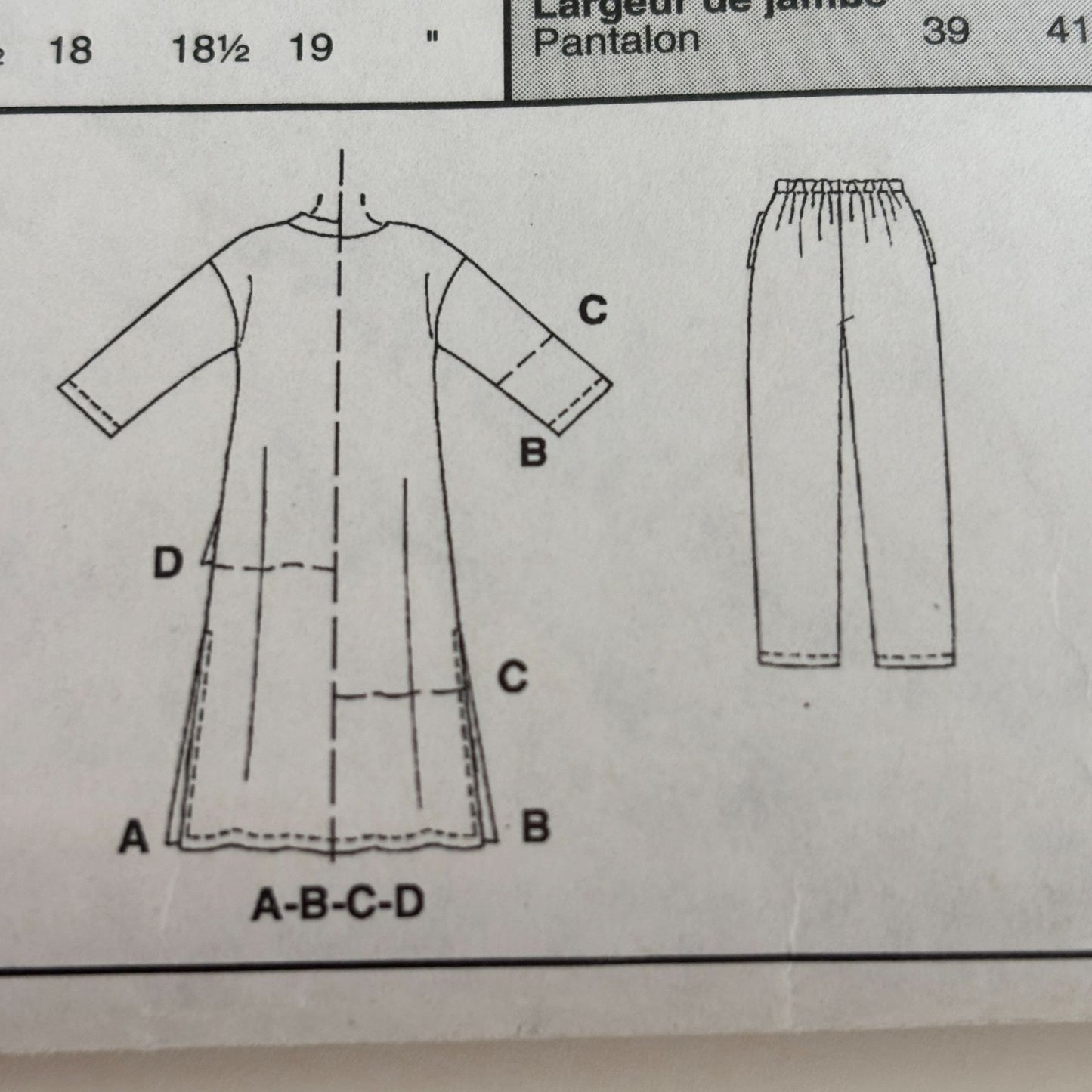 McCalls Sewing Pattern 2525 Womens Caftan Pants 26W-32W Loungewear Set Uncut Plus Size 1990s