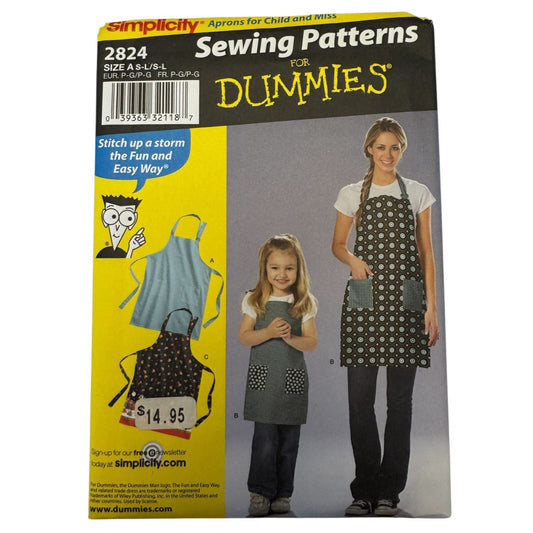 Simplicity Sewing Pattern 2824 Apron Mother Daughter Mommy and Me Matching Uncut