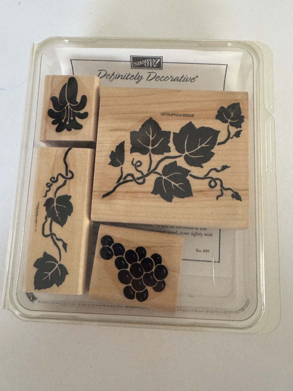Stampin Up Rubber Stamps Set Definitely Decorative Grapes Wine Making Vineyard