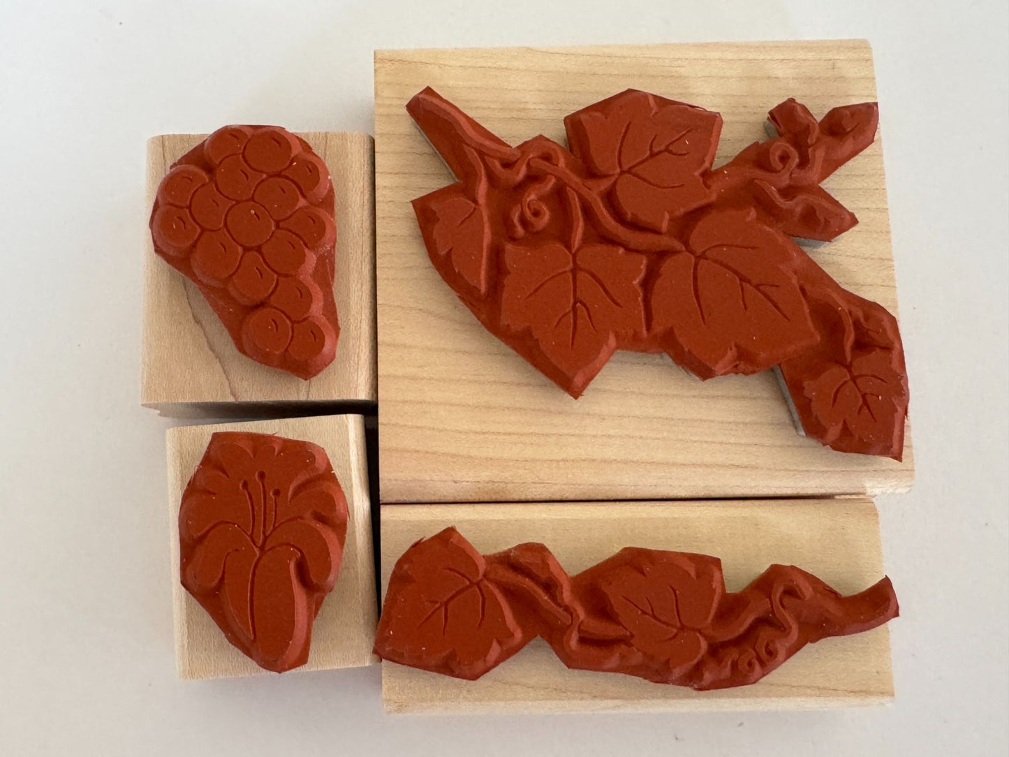 Stampin Up Rubber Stamps Set Definitely Decorative Grapes Wine Making Vineyard