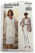 Butterick Sewing Pattern 6648 Jacket Skirt Suit Pants 90s Work Easy Uncut 6 8 10