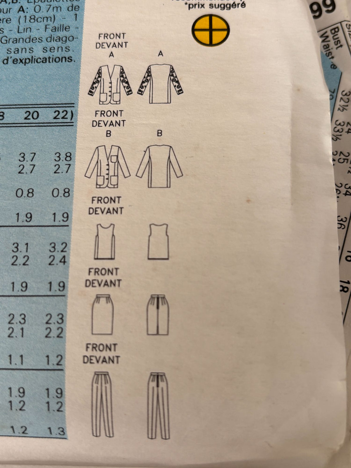 Butterick Sewing Pattern 6648 Jacket Skirt Suit Pants 90s Work Easy Uncut 6 8 10