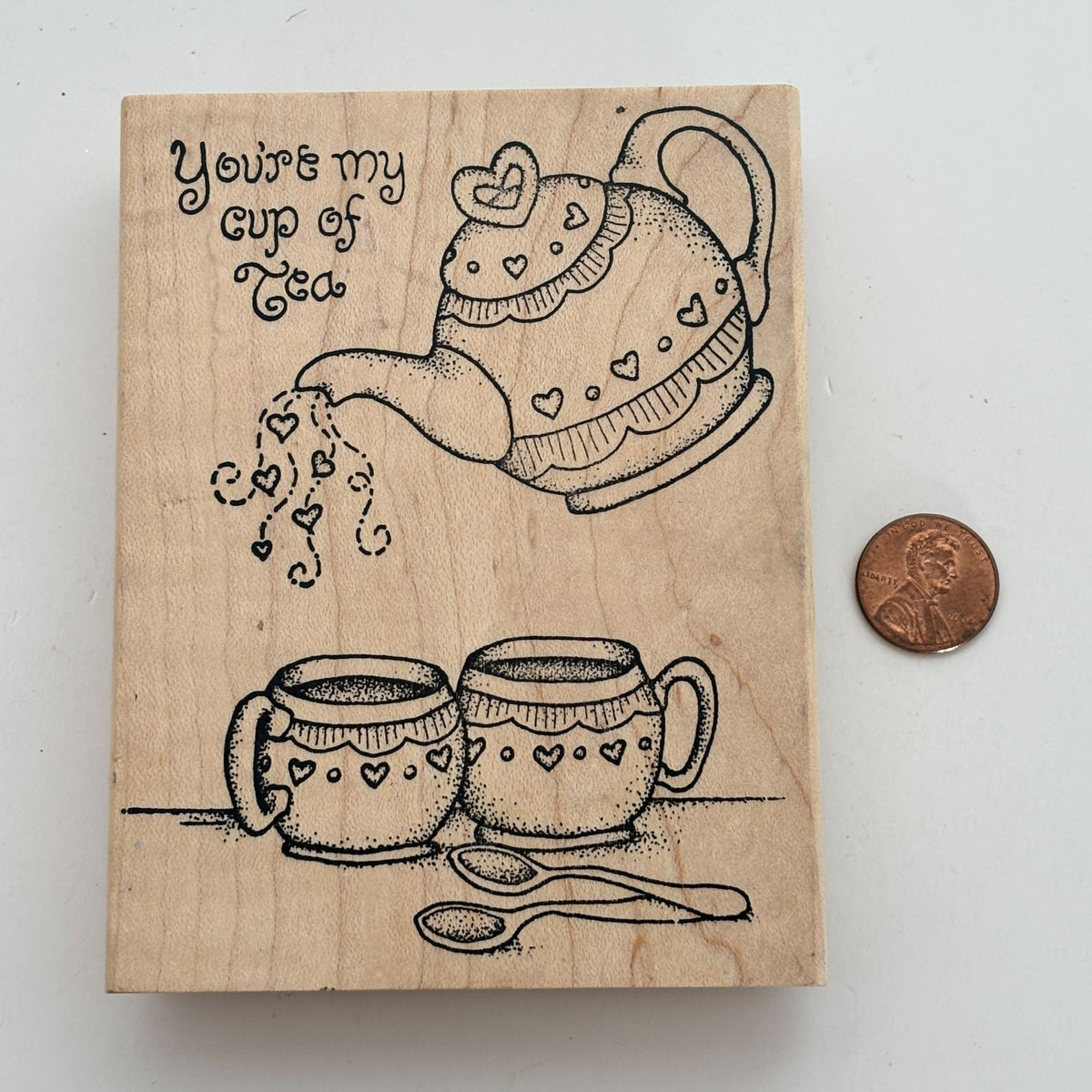 Peddlers Pack Rubber Stamp You are My Cup Of Tea Teapot Friendship Cardmaking Words
