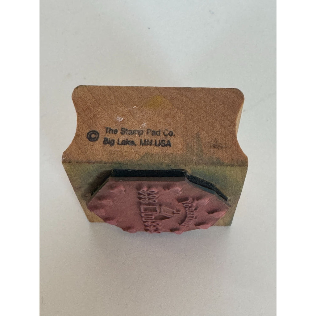 The Stamp Pad Co Rubber Stamp Handmade By with Hearts House Flowers Craft Fair