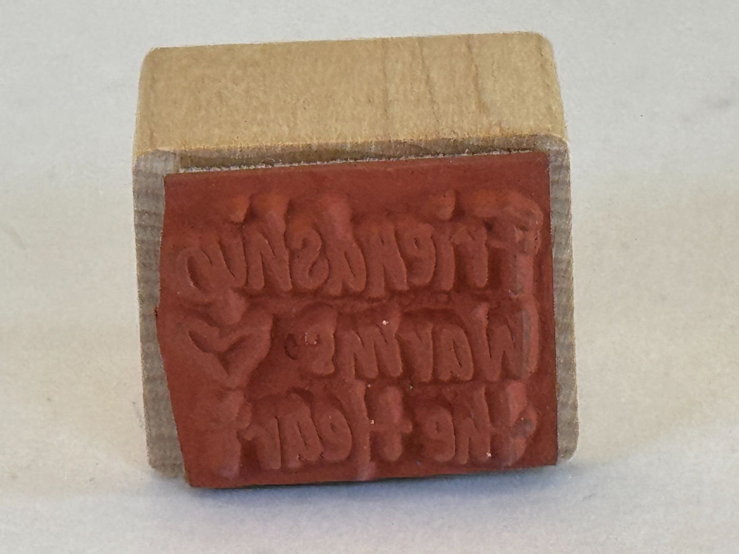 Friendship Warms The Heart Rubber Stamp Card Making Words Sentiment Wood Mounted