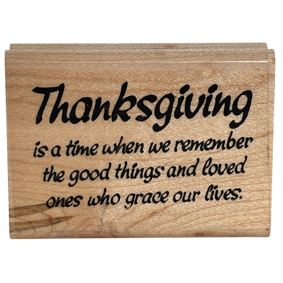 Stampendous Rubber Stamp Thanksgiving Time Family Holiday Cardmaking Sentiment Words Wood Mounted Fall Autumn