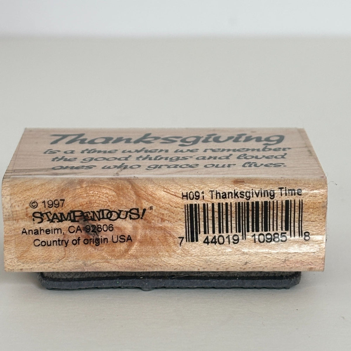 Stampendous Rubber Stamp Thanksgiving Time Family Holiday Cardmaking Sentiment Words Wood Mounted Fall Autumn
