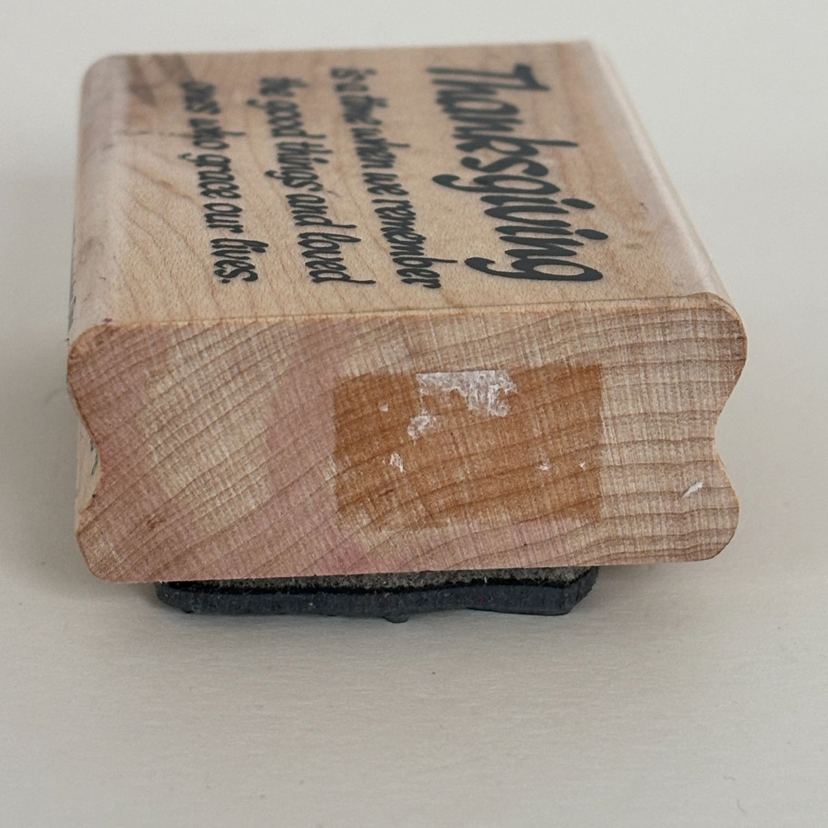 Stampendous Rubber Stamp Thanksgiving Time Family Holiday Cardmaking Sentiment Words Wood Mounted Fall Autumn