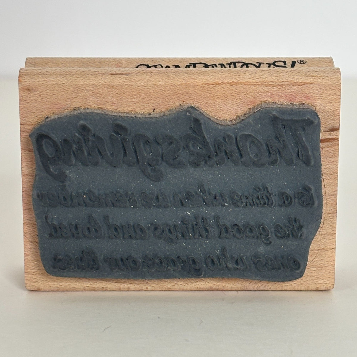 Stampendous Rubber Stamp Thanksgiving Time Family Holiday Cardmaking Sentiment Words Wood Mounted Fall Autumn