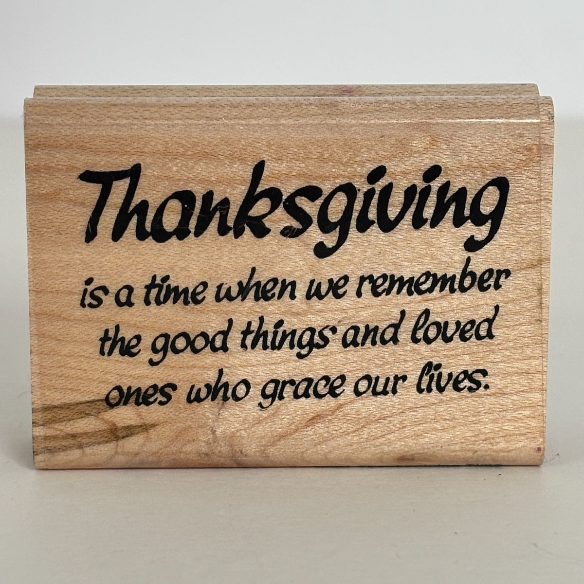Stampendous Rubber Stamp Thanksgiving Time Family Holiday Cardmaking Sentiment Words Wood Mounted Fall Autumn