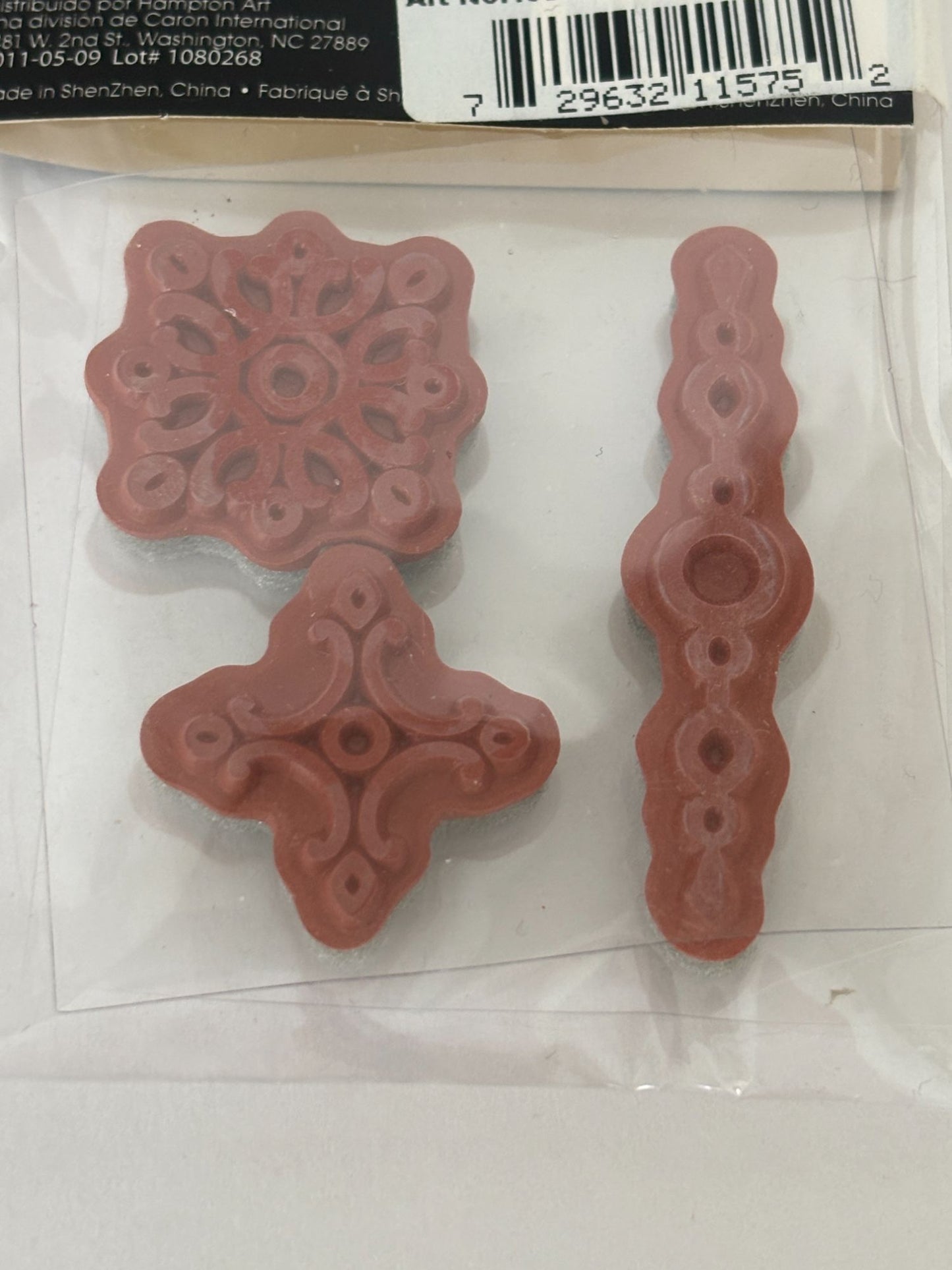 Studio G Set Cling Mounted Rubber Stamps Decorative Motifs Bubbles Card Making 3