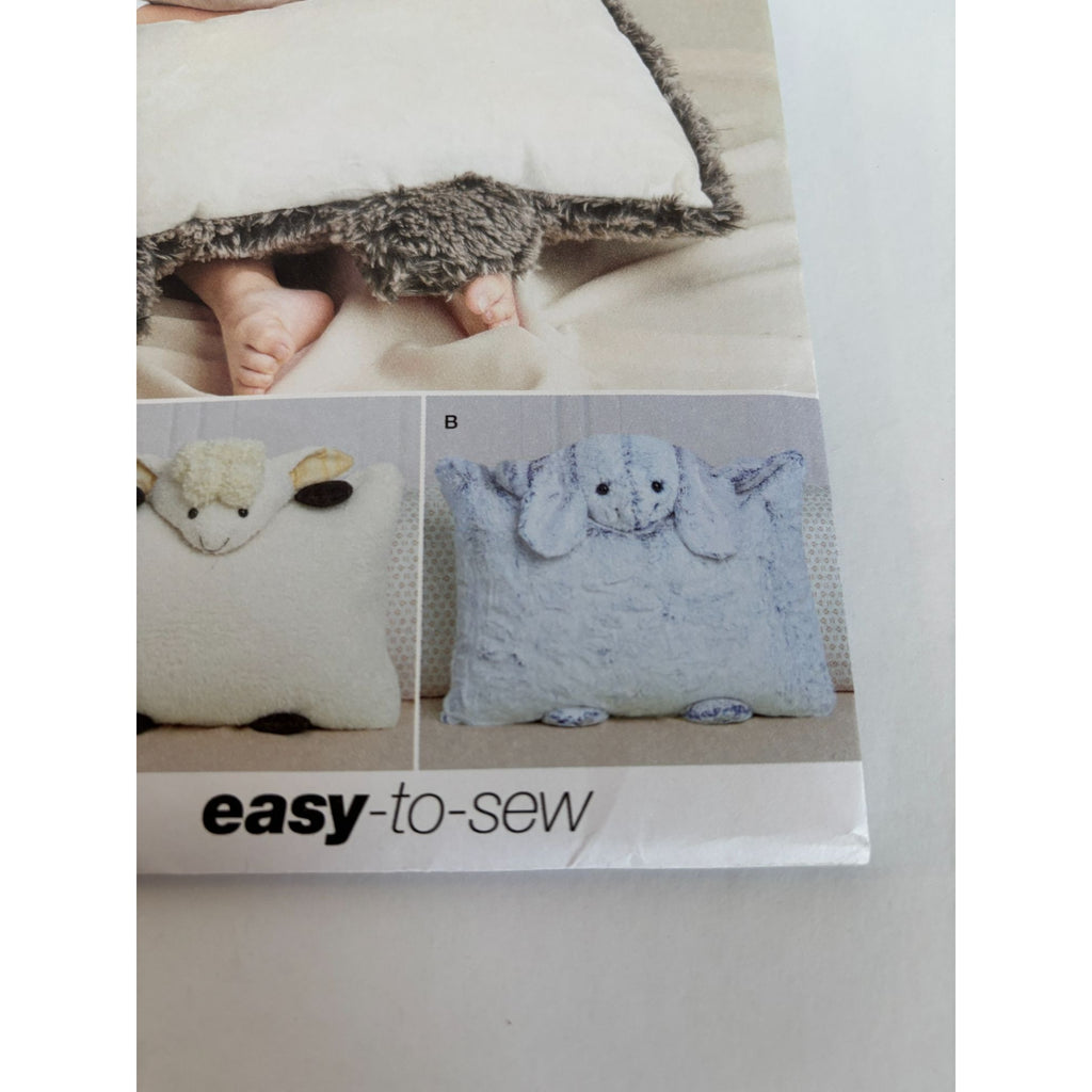 Simplicity Sewing Pattern S9732 Plush Animal Pillow Case Kids Bedroom Decor Easy