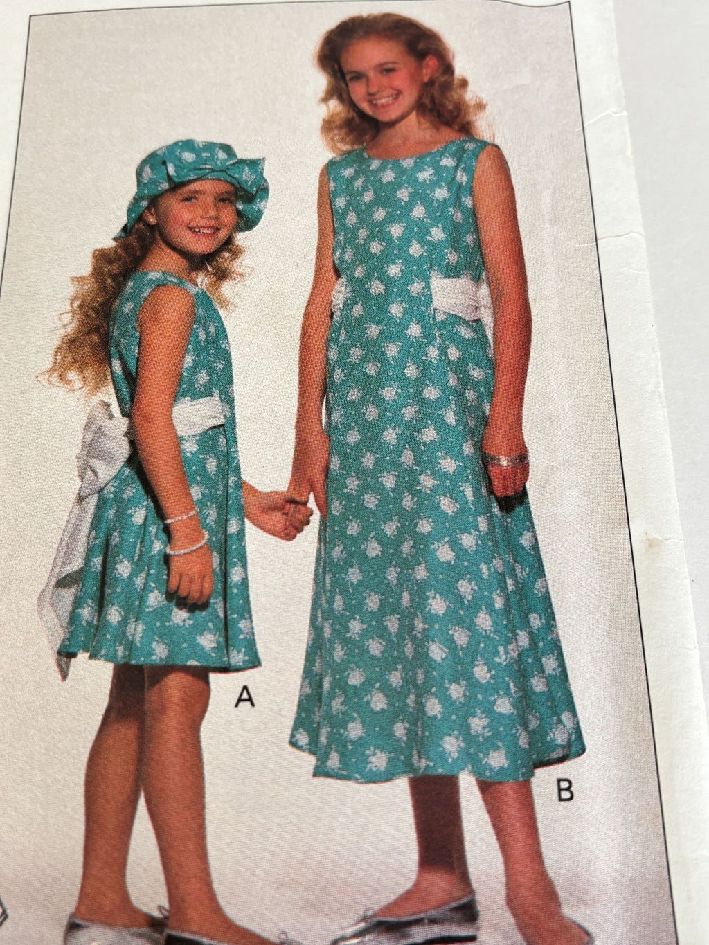 Butterick Sewing Pattern 6726 Girls Easter Dress Hat Spring 90s Vintage 12 14 Uncut