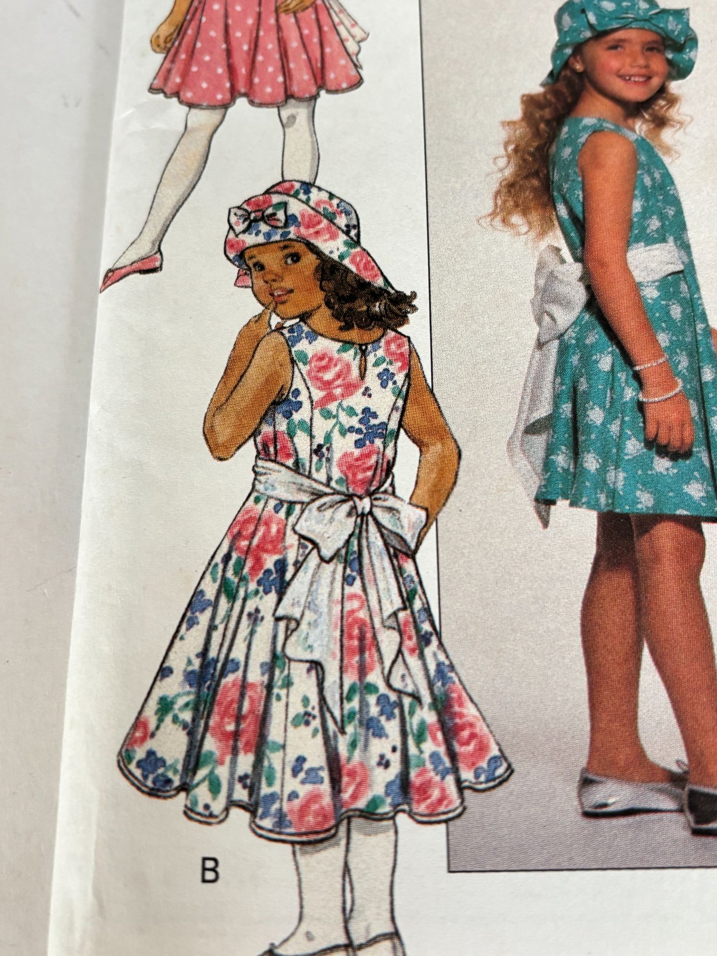 Butterick Sewing Pattern 6726 Girls Easter Dress Hat Spring 90s Vintage 12 14 Uncut