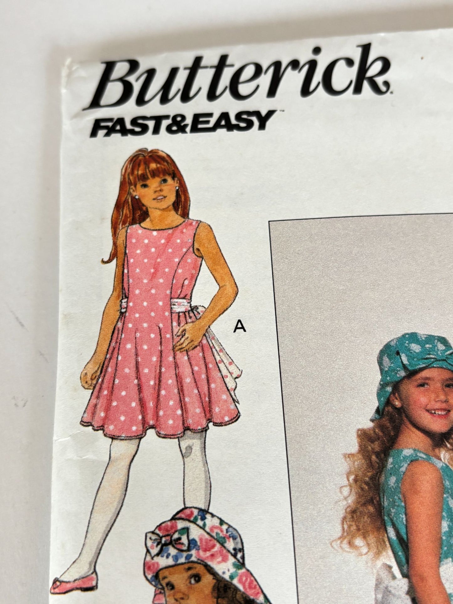 Butterick Sewing Pattern 6726 Girls Easter Dress Hat Spring 90s Vintage 12 14 Uncut