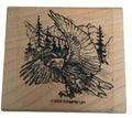 Stampin Up Rubber Stamp Bald Eagle Wildlife Mountain Forest Mountains Patriotic Wood Mounted RARE