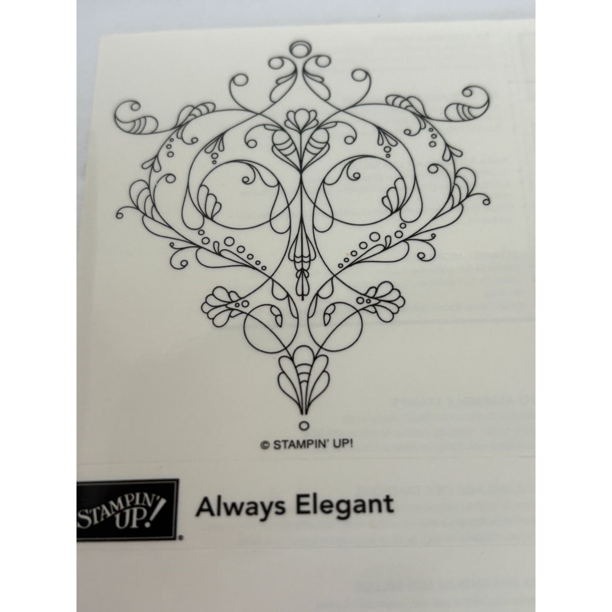 Stampin Up Wood Rubber Stamps Always Elegant Filigree Decoration Border Set of 4