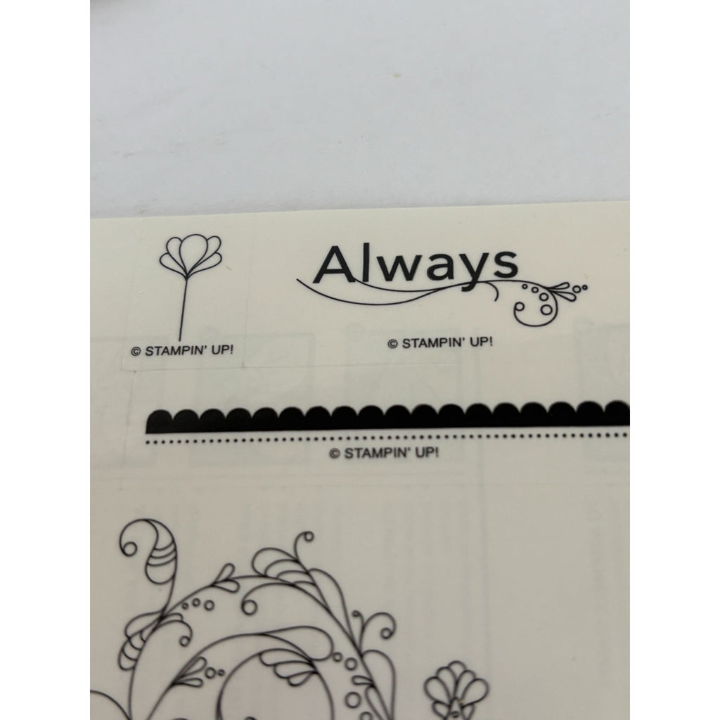 Stampin Up Wood Rubber Stamps Always Elegant Filigree Decoration Border Set of 4