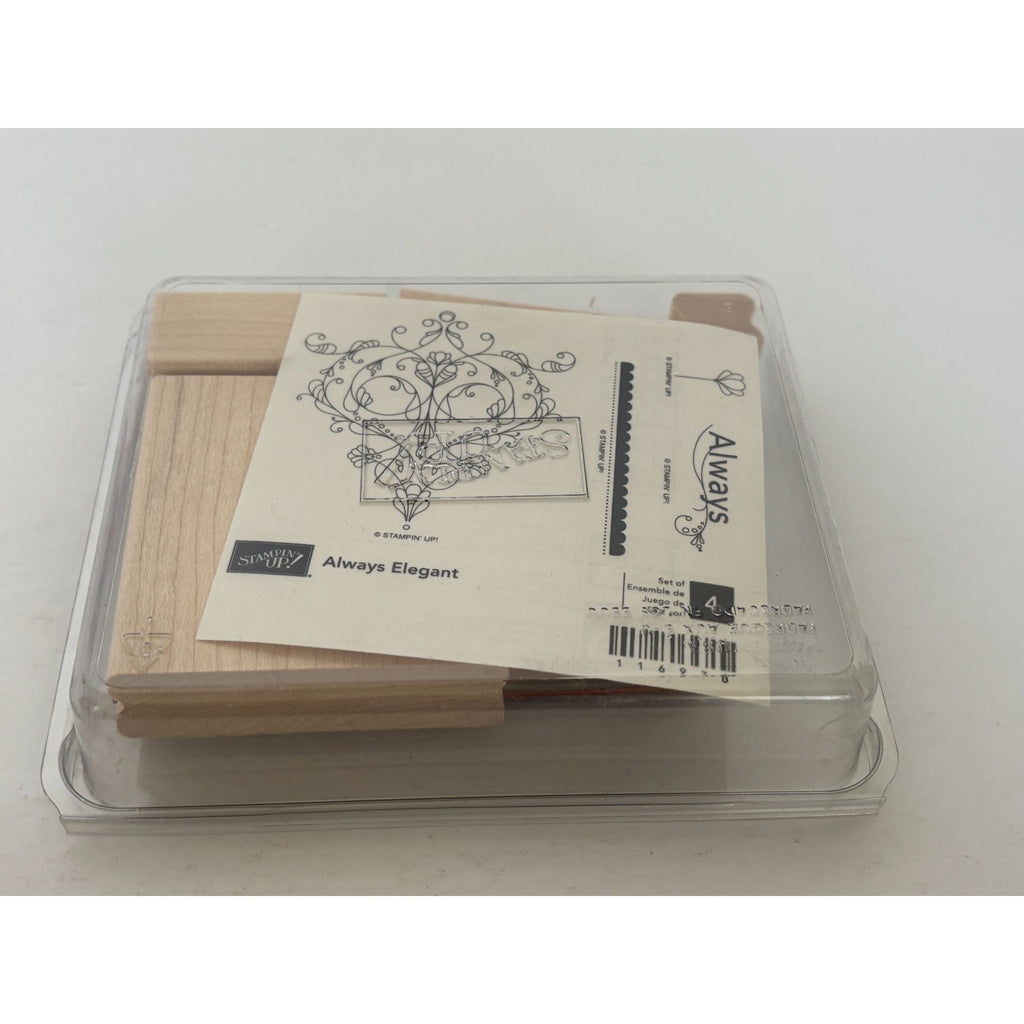 Stampin Up Wood Rubber Stamps Always Elegant Filigree Decoration Border Set of 4