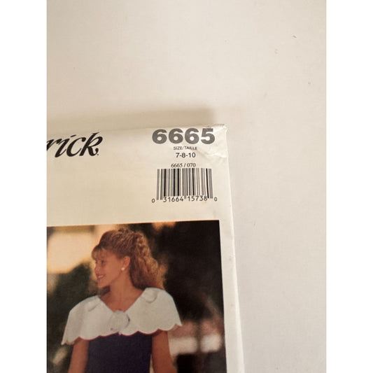 Butterick Sewing Pattern 6665 Girls Dress Tulle 90s Party Easter Spring 7 8 10 Uncut