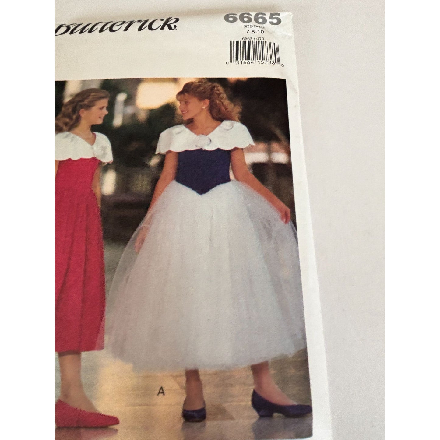 Butterick Sewing Pattern 6665 Girls Dress Tulle 90s Party Easter Spring 7 8 10 Uncut