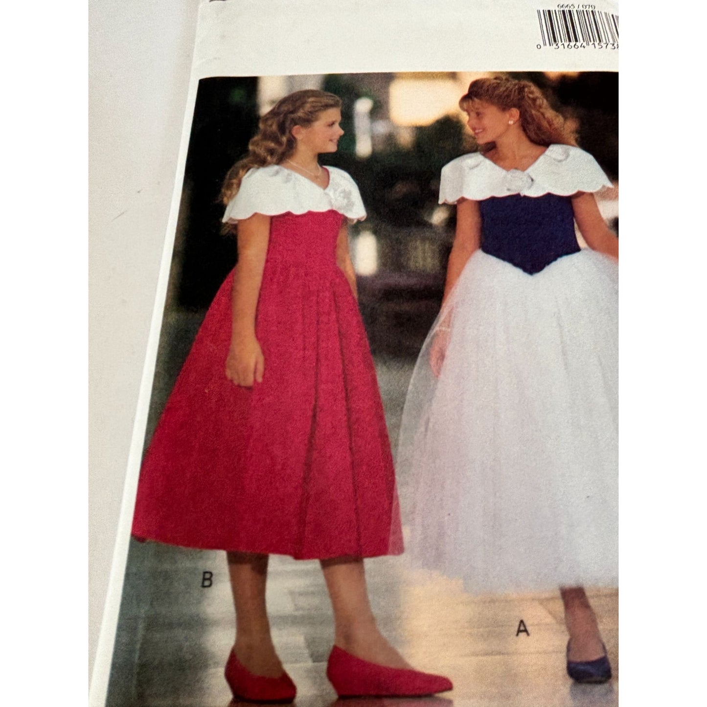 Butterick Sewing Pattern 6665 Girls Dress Tulle 90s Party Easter Spring 7 8 10 Uncut