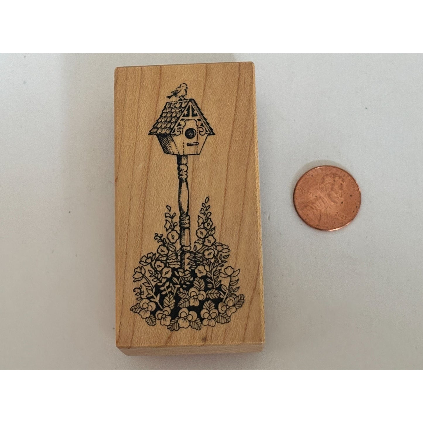 PSX Rubber Stamp Birdhouse Spring Cardmaking Flower Garden Bird Floral Craft
