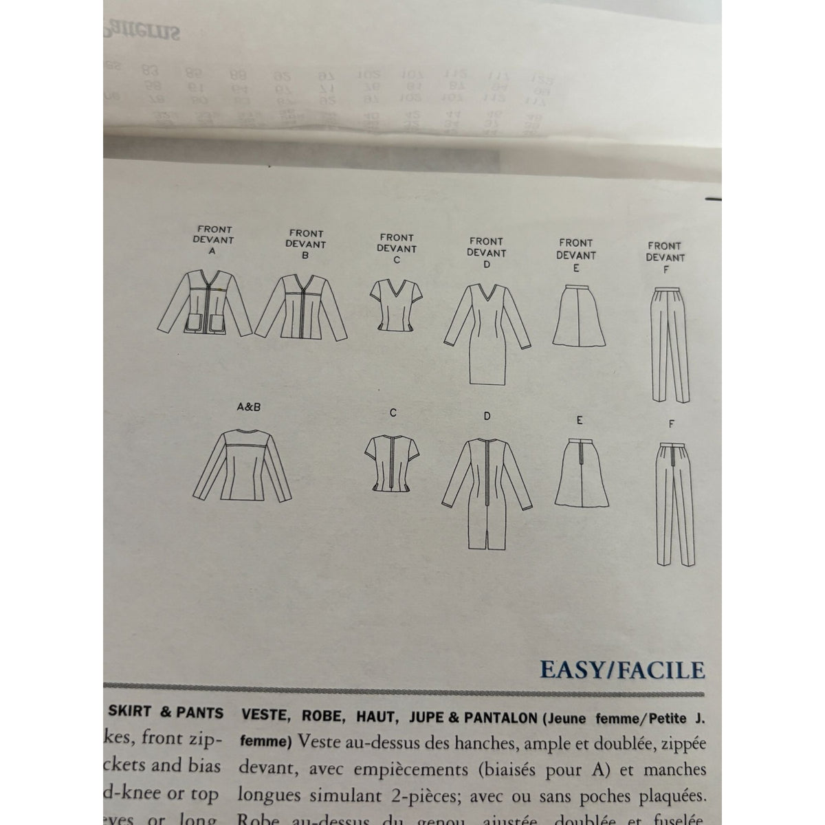 Vogue Sewing Pattern 1924 Career Wardrobe Suit Jacket Dress Skirt Pants 8-12 Uncut Workwear