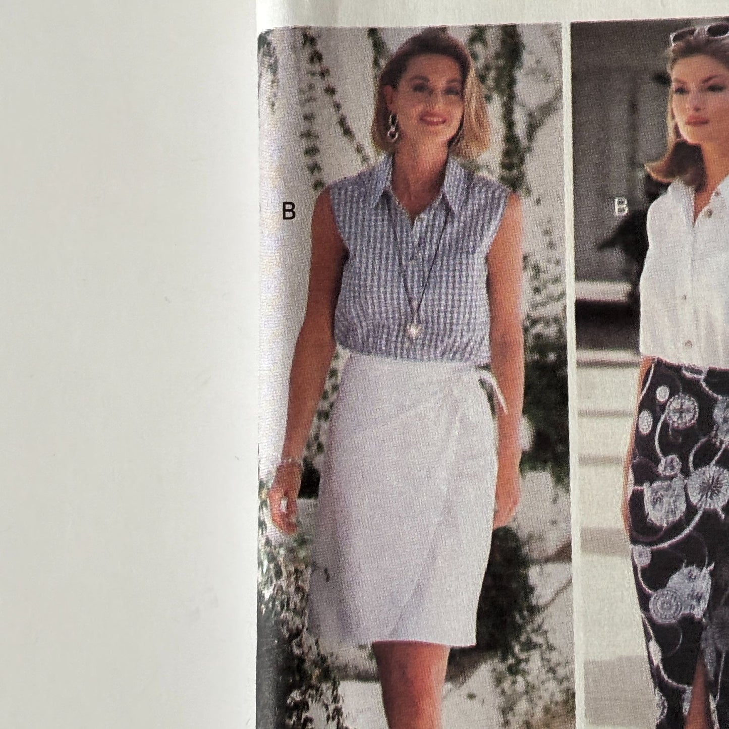 Butterick Sewing Pattern 6707 Top Wrap Skirt 90s Minimalist Office Core 6-12 Uncut Shirt