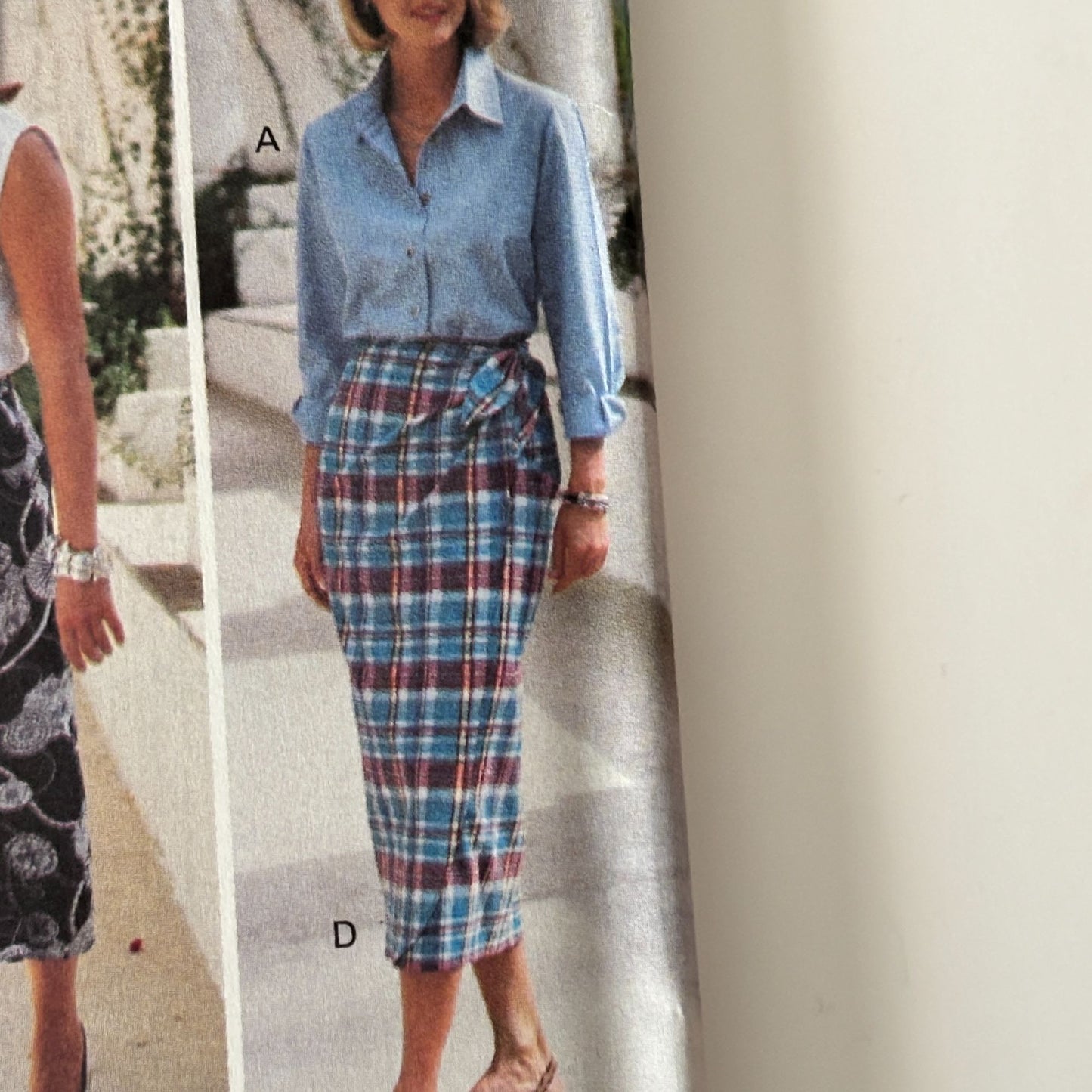 Butterick Sewing Pattern 6707 Top Wrap Skirt 90s Minimalist Office Core 6-12 Uncut Shirt