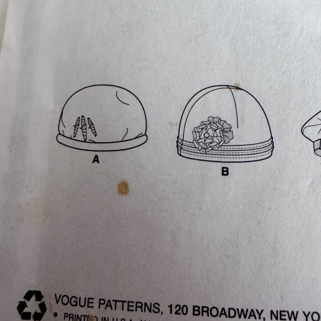 Vogue Sewing Pattern V9235 Misses Hats Wraps Faux Fur Beret Capelet Winter Accessories Uncut