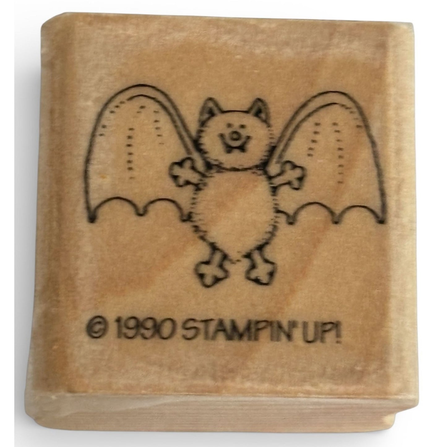 Stampin Up Rubber Stamp Bat Halloween Small Cute Card Making Craft Wood Mounted
