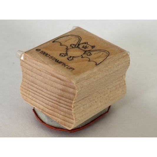 Stampin Up Rubber Stamp Bat Halloween Small Cute Card Making Craft Wood Mounted