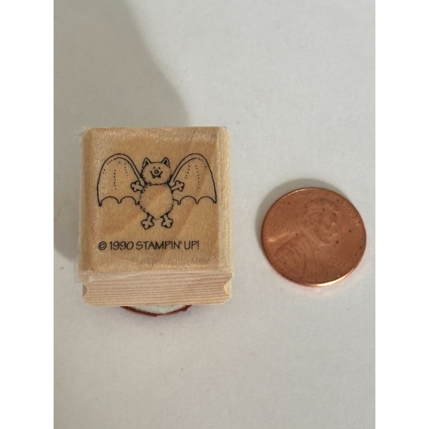 Stampin Up Rubber Stamp Bat Halloween Small Cute Card Making Craft Wood Mounted