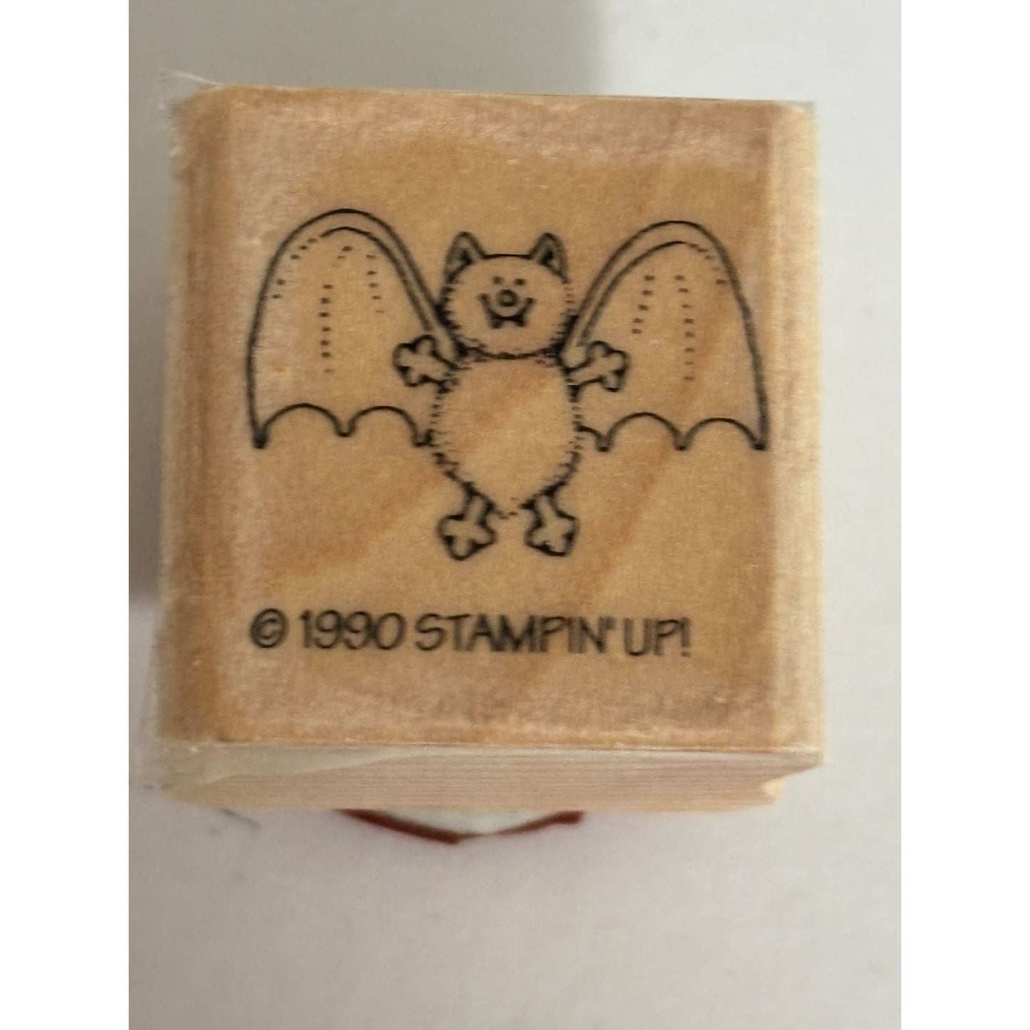 Stampin Up Rubber Stamp Bat Halloween Small Cute Card Making Craft Wood Mounted