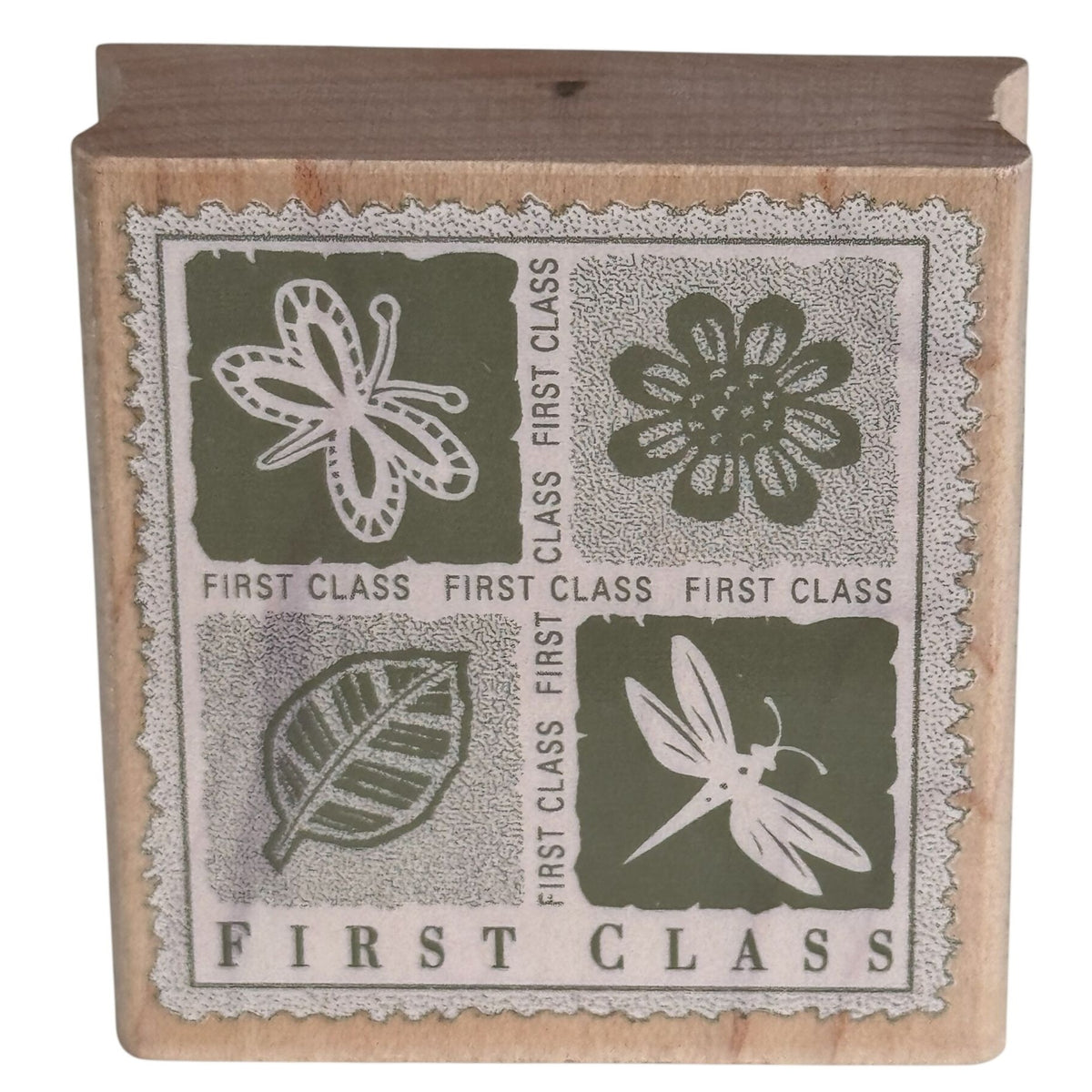 Hero Arts Rubber Stamp First Class Postal Postage Theme Nature Dragonfly Leaf Cardmaking Craft