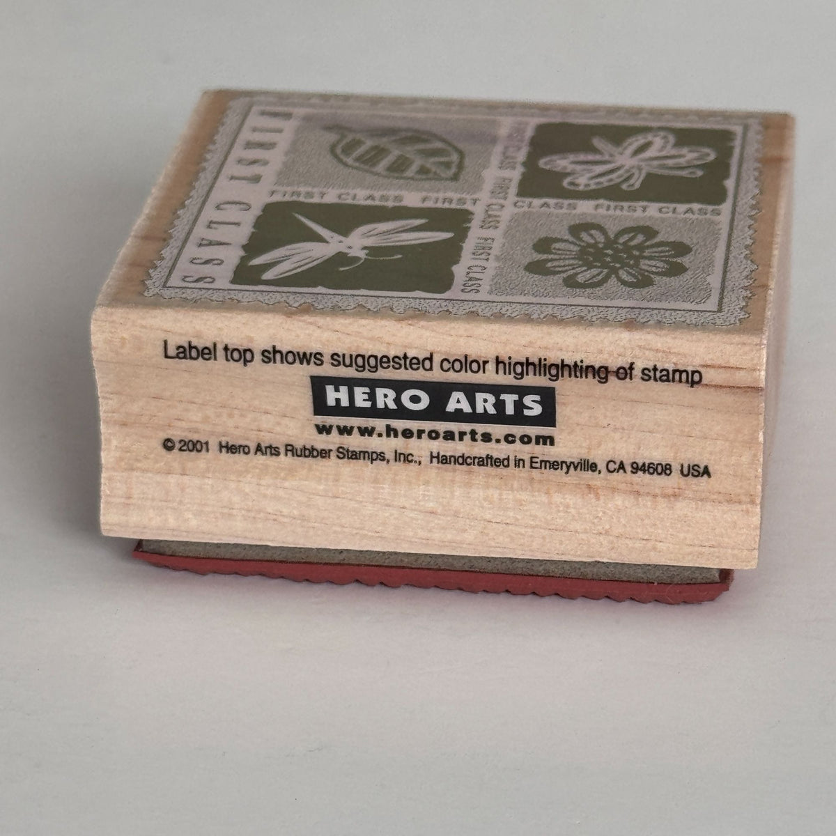 Hero Arts Rubber Stamp First Class Postal Postage Theme Nature Dragonfly Leaf Cardmaking Craft