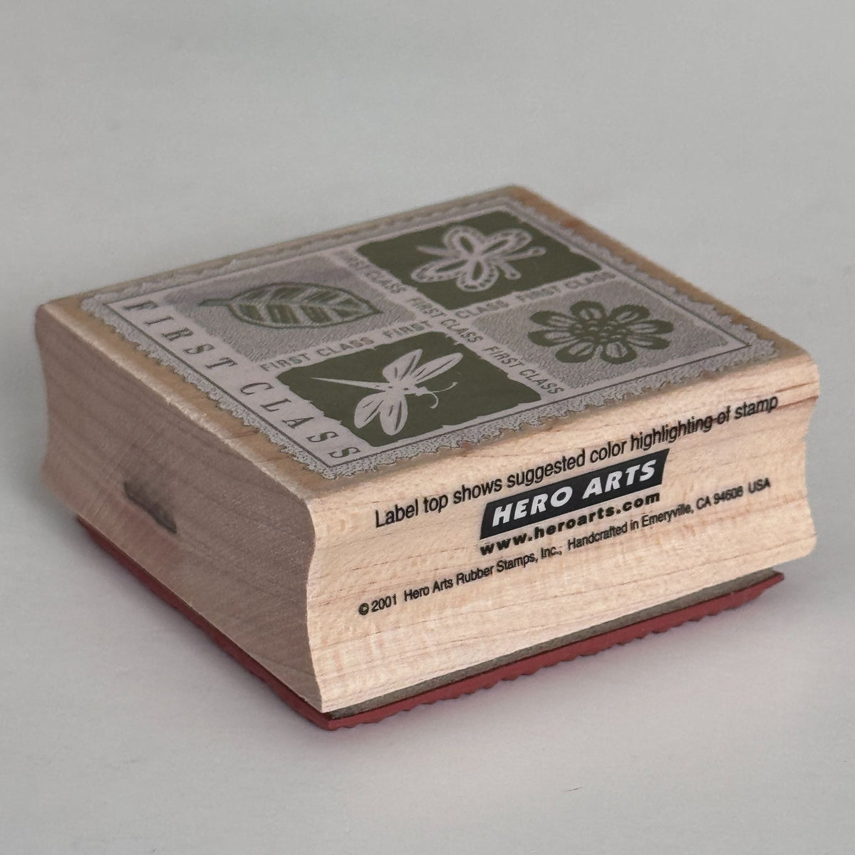 Hero Arts Rubber Stamp First Class Postal Postage Theme Nature Dragonfly Leaf Cardmaking Craft