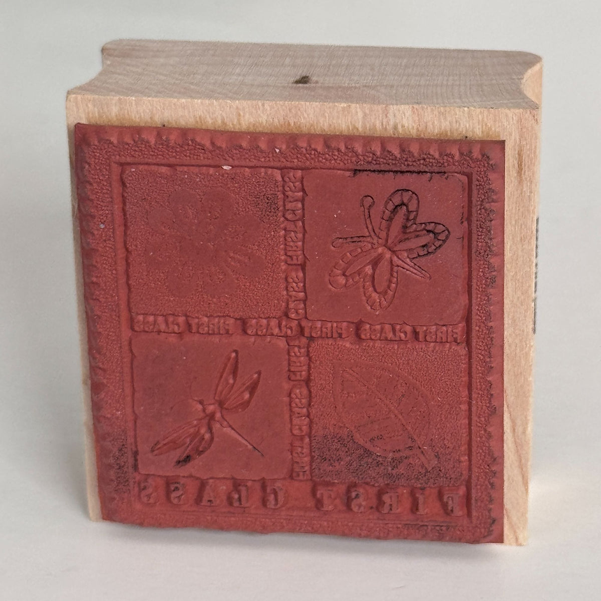 Hero Arts Rubber Stamp First Class Postal Postage Theme Nature Dragonfly Leaf Cardmaking Craft