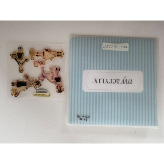CTMH My Acrylix Acrylic Stamp Set Uptown Girl Dog Walking Lady Card Making B1155