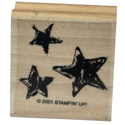Stampin Up Rubber Stamp Star Trio Stars Crafting Card Making Patriotic Symbol