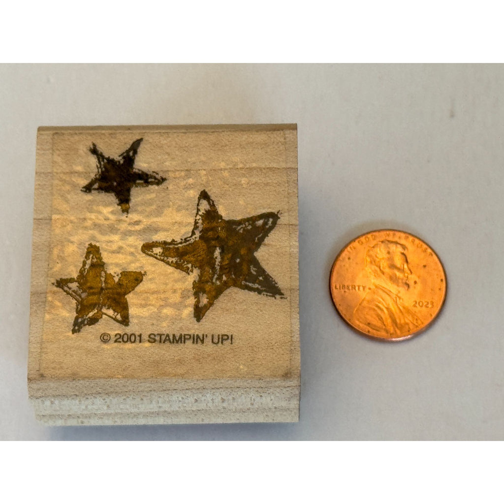 Stampin Up Rubber Stamp Star Trio Stars Crafting Card Making Patriotic Symbol