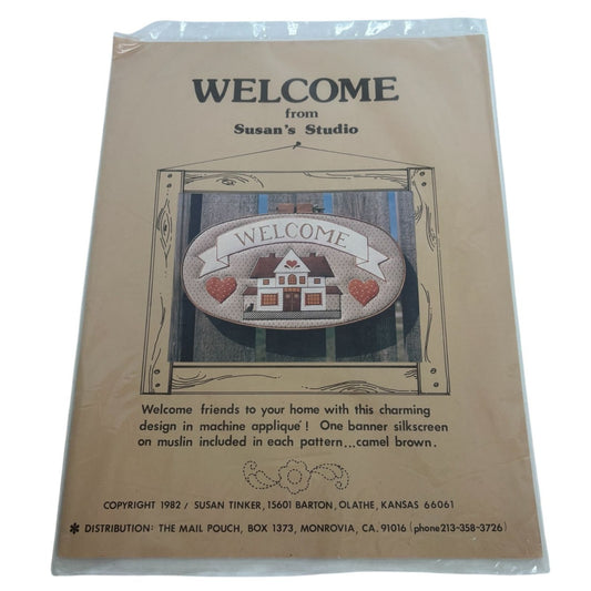 Susans Studio Welcome Banner Machine Applique Quilting Pattern Country House