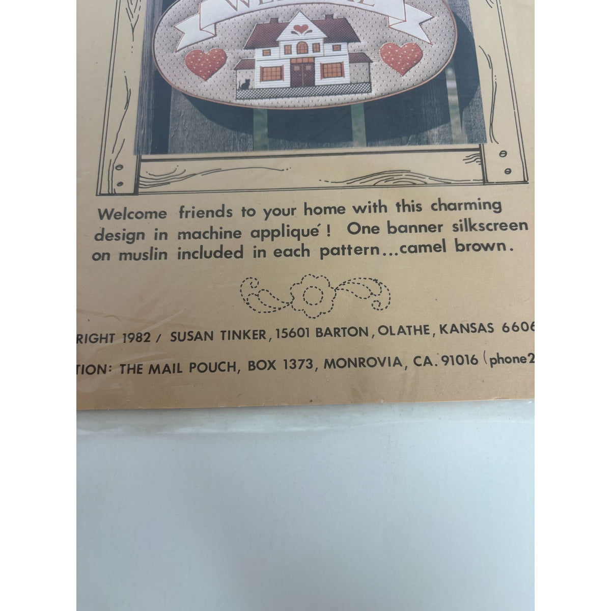 Susans Studio Welcome Banner Machine Applique Quilting Pattern Country House