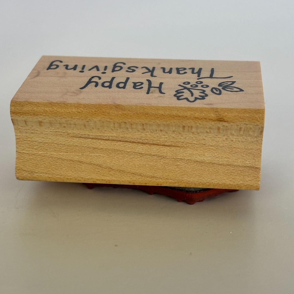 Great Impressions Rubber Stamp Happy Thanksgiving Fall Leaves Autumn Cardmaking Wood Mounted