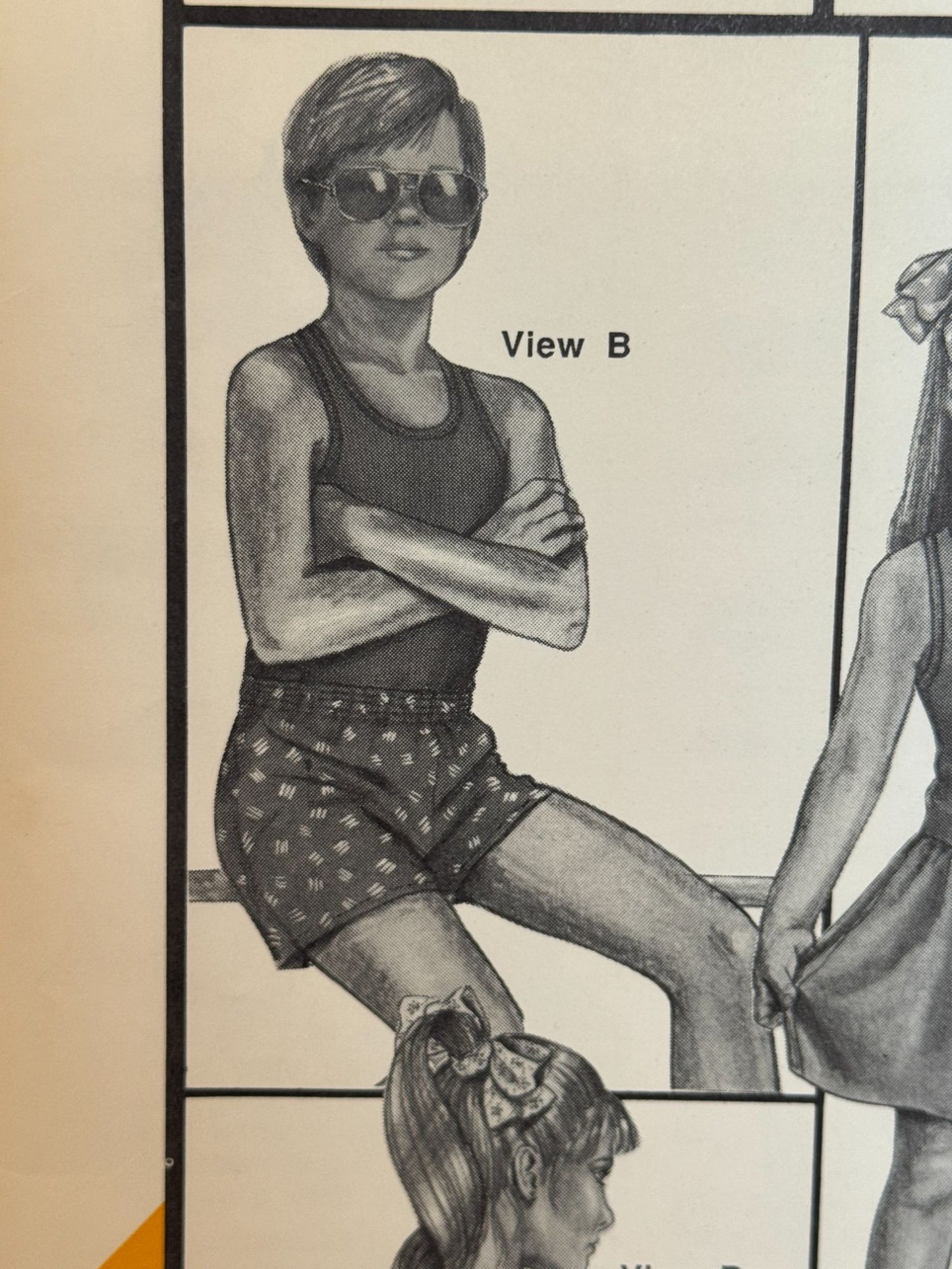 Stretch and Sew Sewing Pattern 940 Childrens Tank Top Shirt and Dress 1980s UC