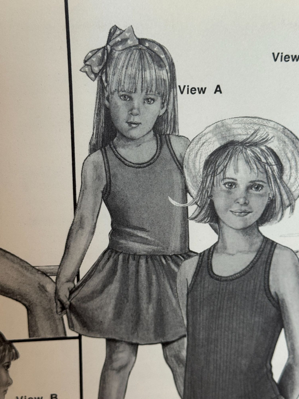 Stretch and Sew Sewing Pattern 940 Childrens Tank Top Shirt and Dress 1980s UC