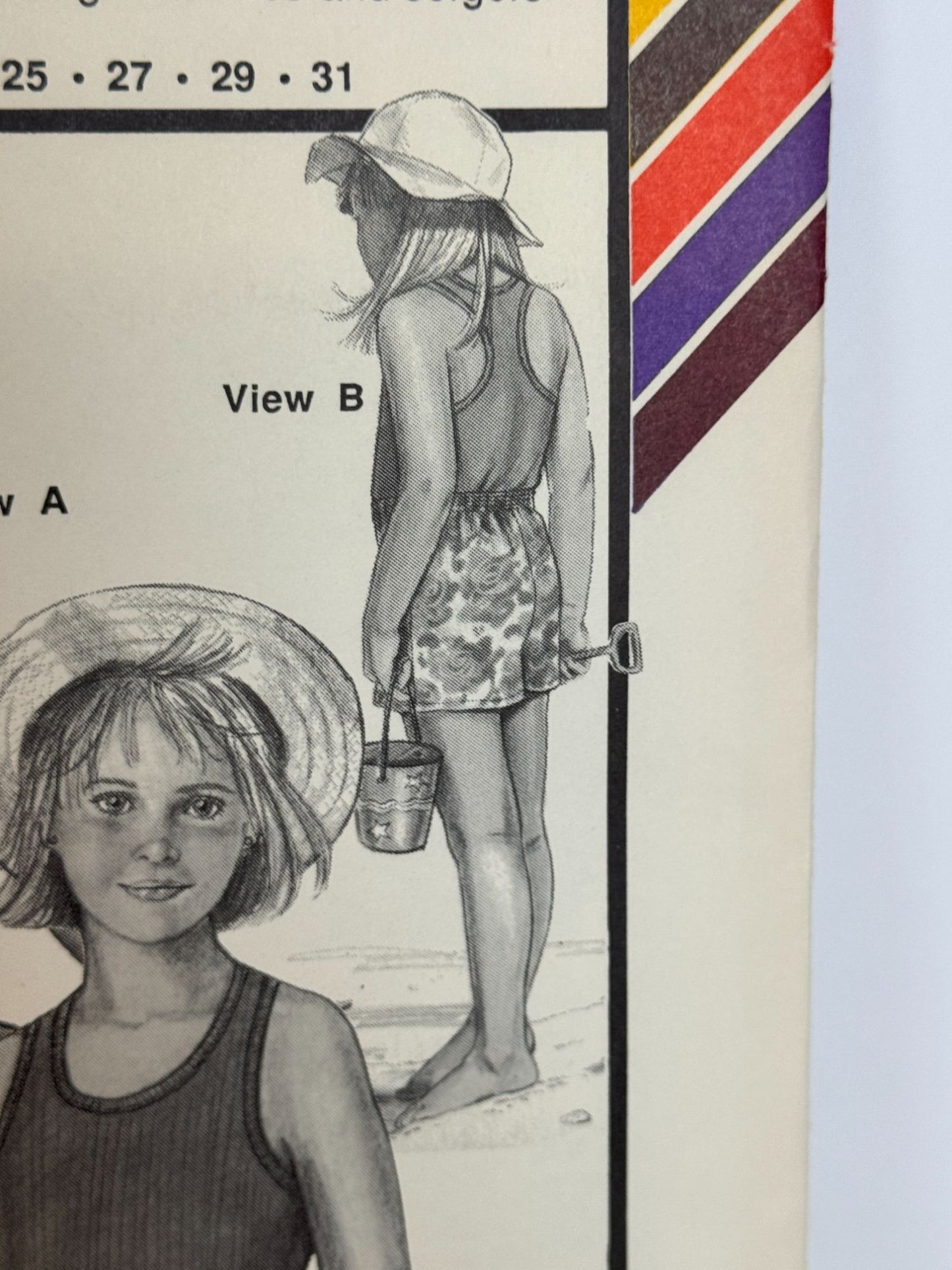 Stretch and Sew Sewing Pattern 940 Childrens Tank Top Shirt and Dress 1980s UC