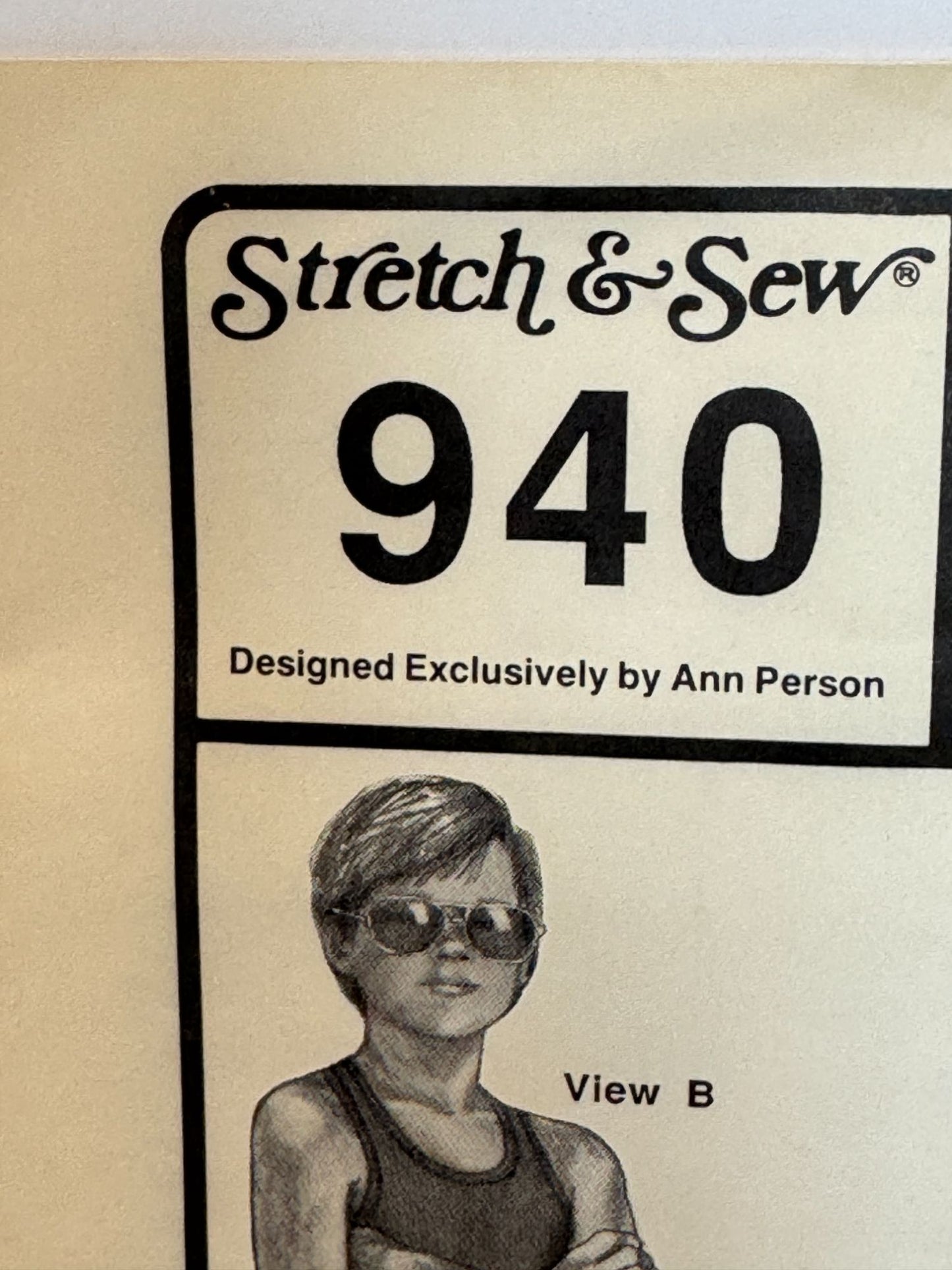 Stretch and Sew Sewing Pattern 940 Childrens Tank Top Shirt and Dress 1980s UC