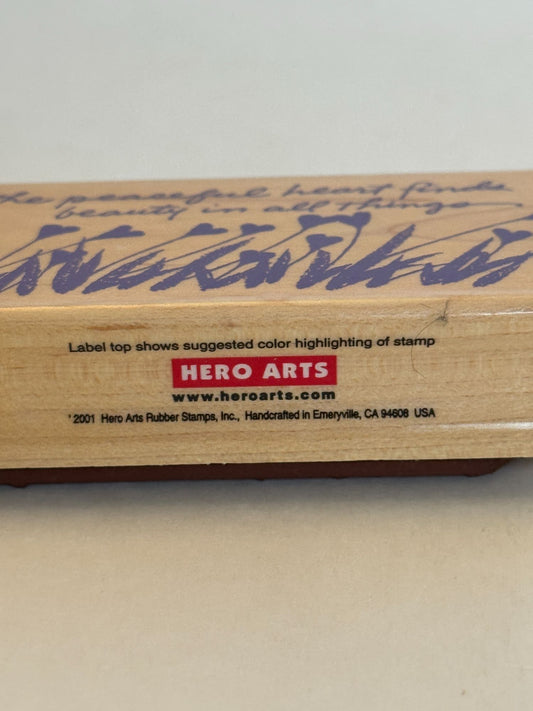 Hero Arts Rubber Stamp Peaceful Heart Finds Beauty Card Making Sentiment Friend